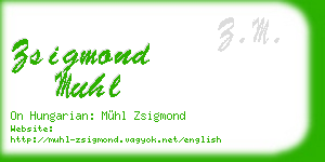 zsigmond muhl business card